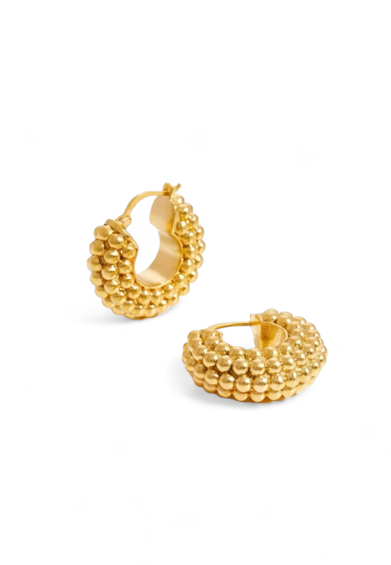 Bead Decor Hoop Earrings