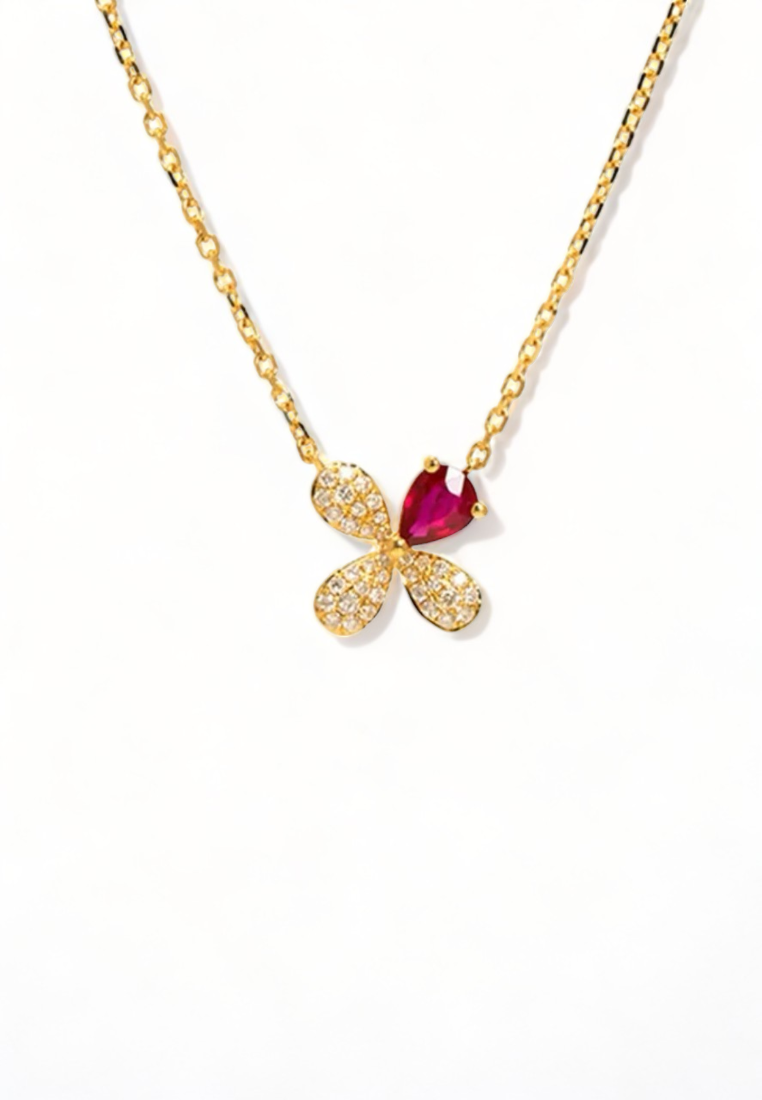 925 Sterling Silver four-leaf clover clavicle chain necklace