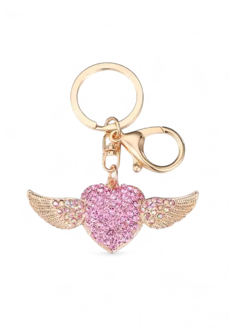 Rhinestone Heart-Shaped Keychain