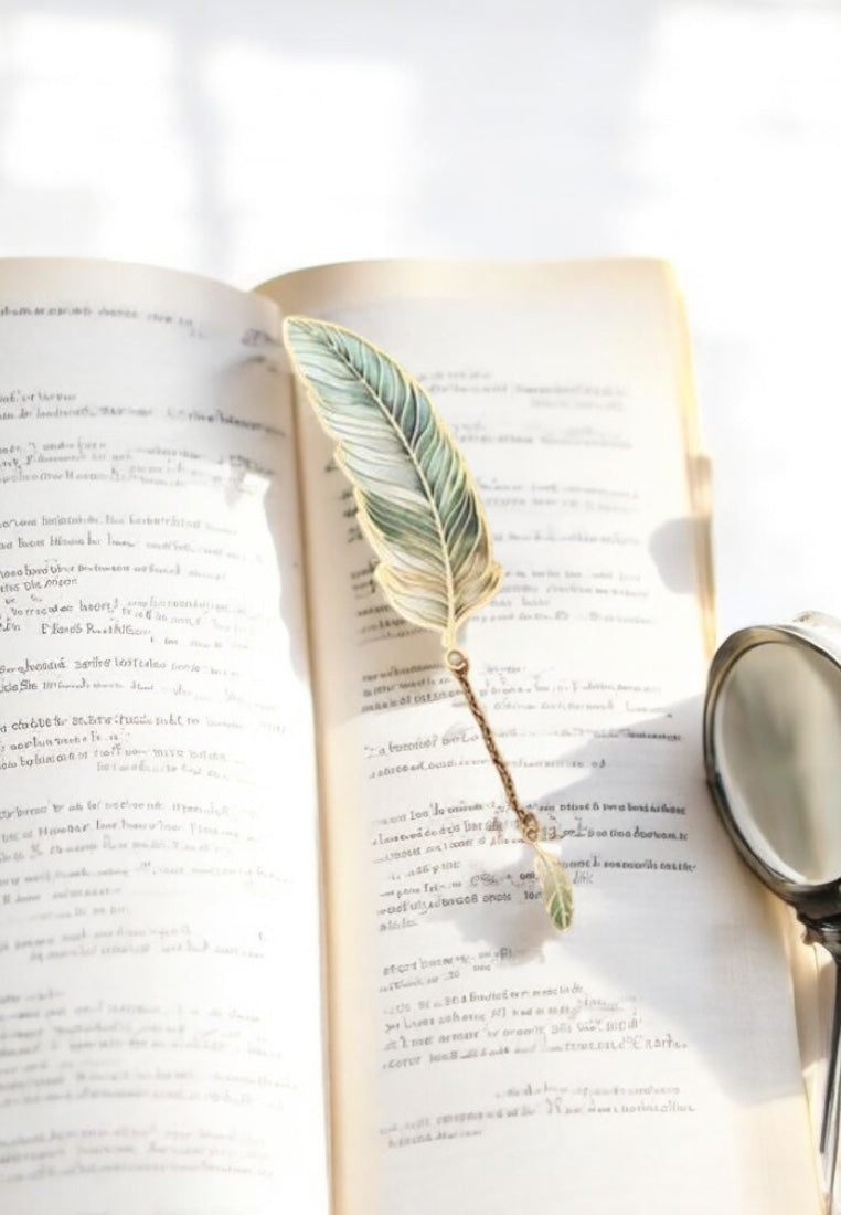Vintage Fantasy Feather Metal Bookmark