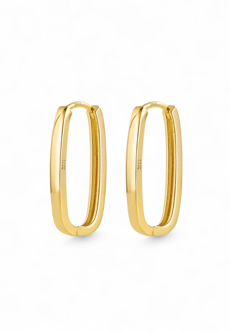 Gold-Plated Elegant U-Shaped Hoop Earrings
