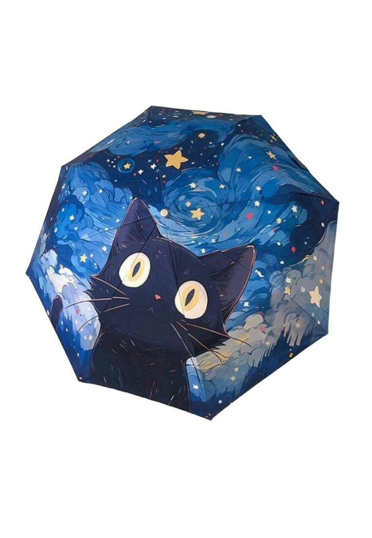 Van Gogh Inspired Lovely Cat Design Umbrella
