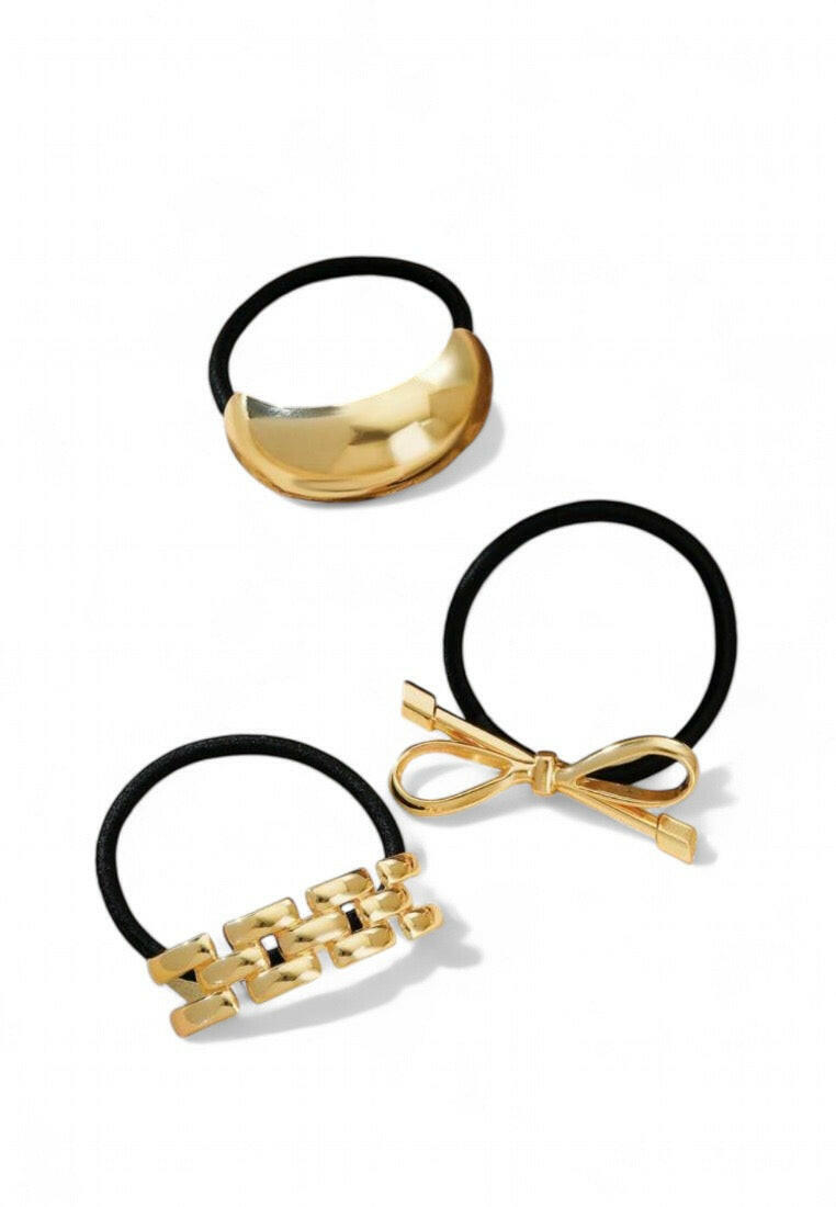 3pcs Geometric Shape Bow Hair Ties
