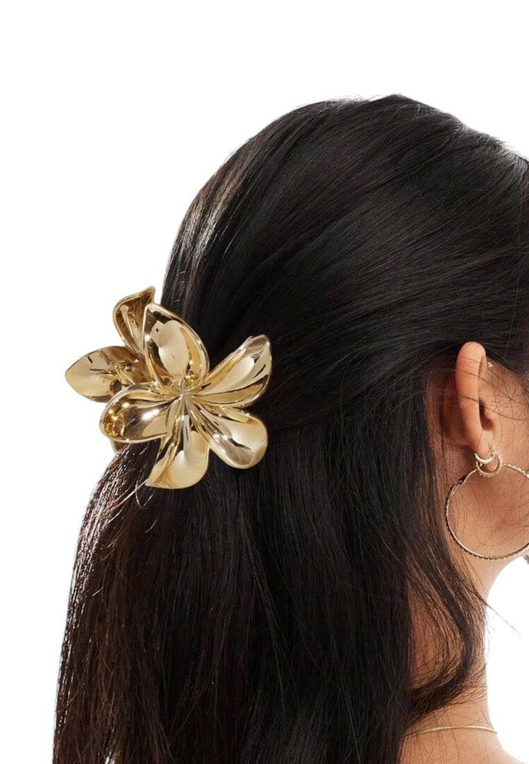 Gold Flower Shaped Hair Claw