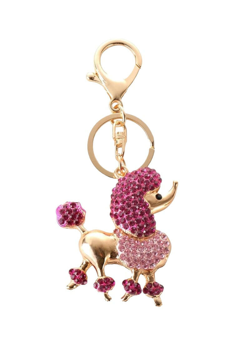 Pink Rhinestone Poodle Dog