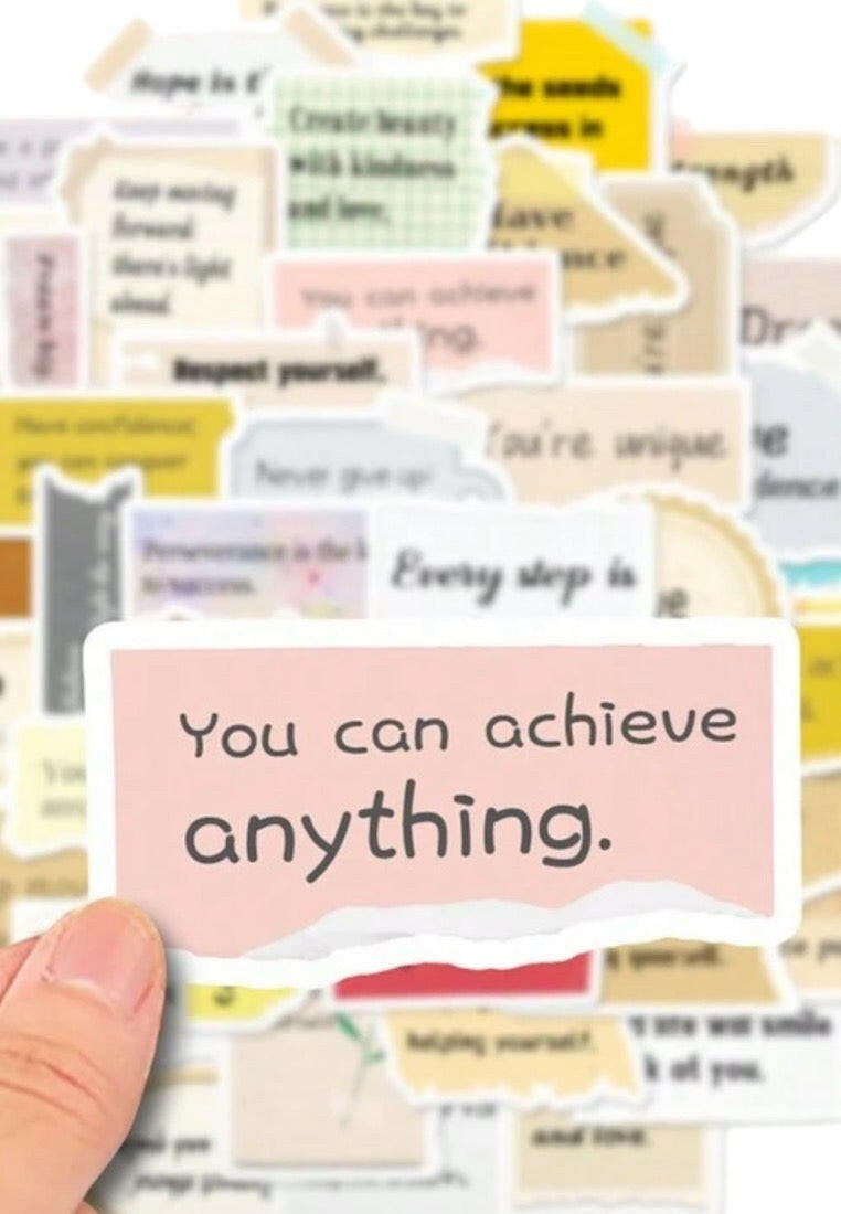 50pcs/pack Motivational Graffiti Text Fragment Stickers