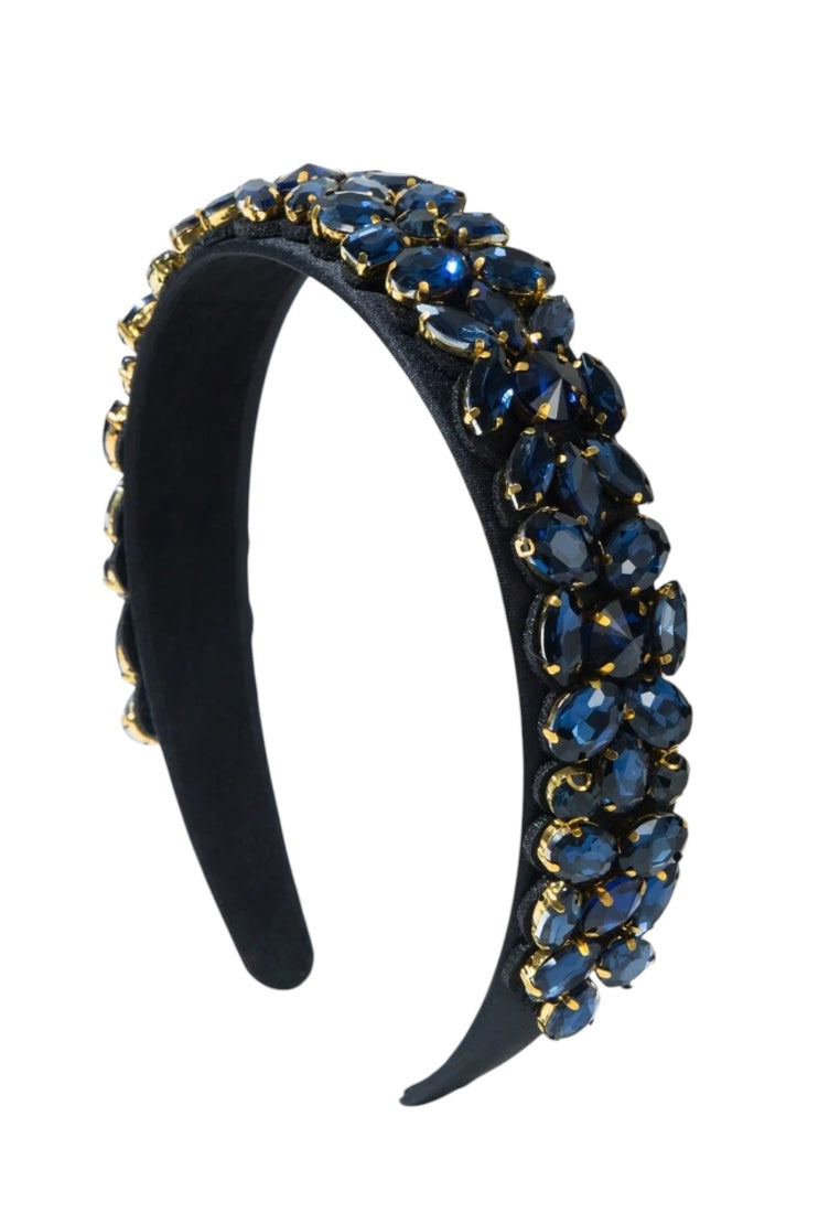 Navy Blue Rhinestone Headband
