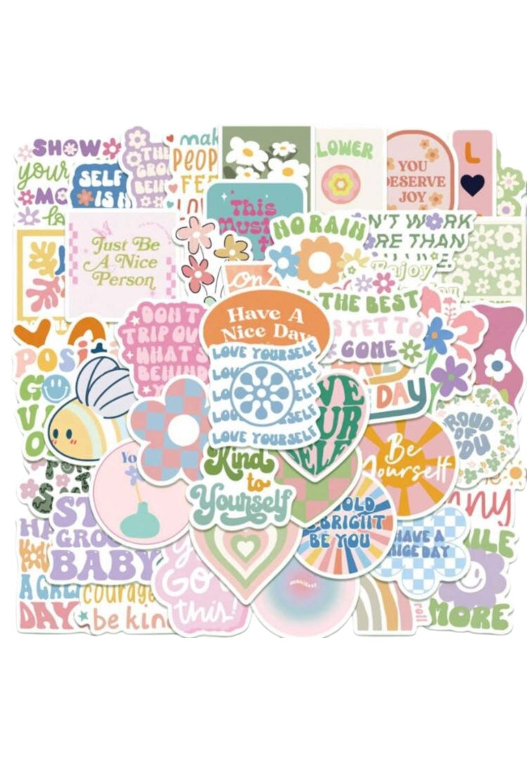 50pcs Preppy Inspirational Stickers