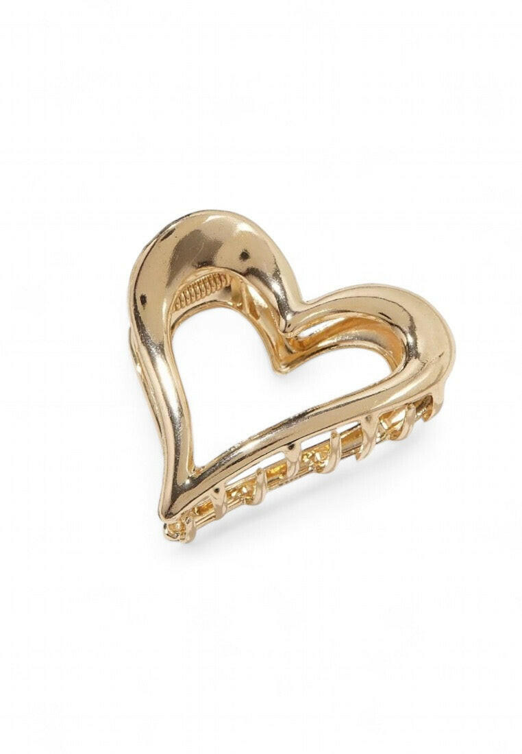 Metallic Heart-Shaped Hair Clip