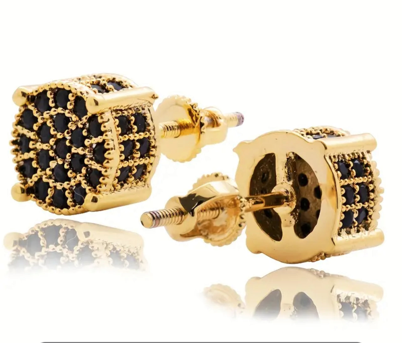 Black Artificial Diamond Earrings