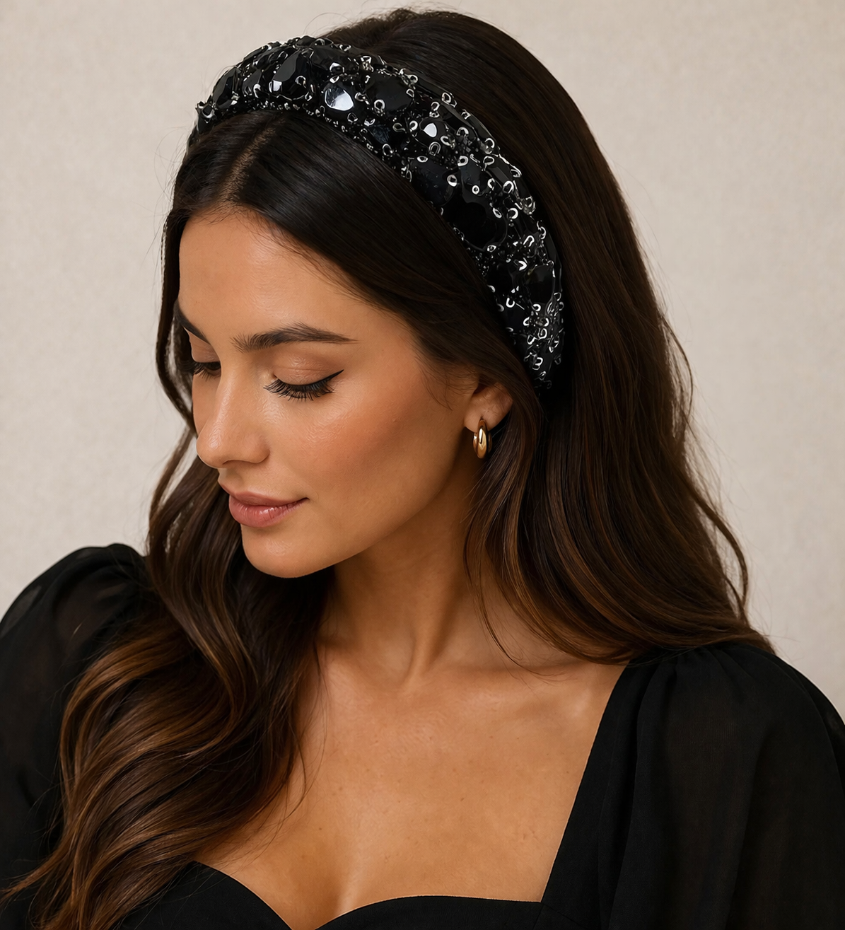 Estilo Black Crystal Headband 🖤