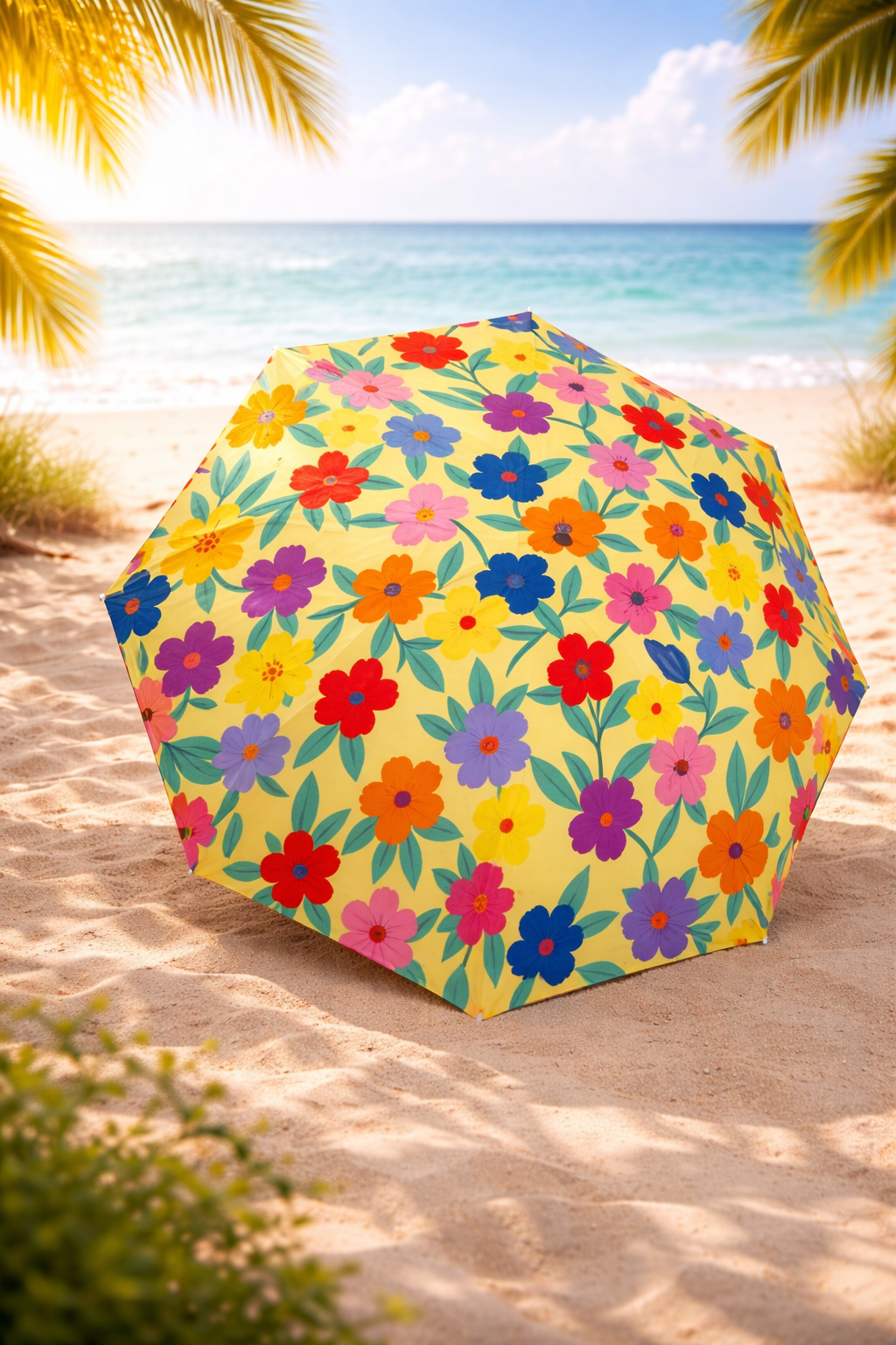 Multicolor Flower Umbrella