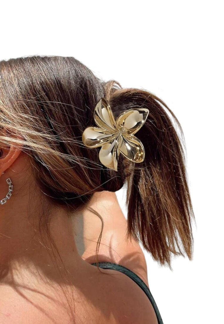 Gold Flower Shaped Hair Claw