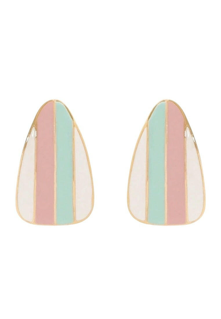 Geometric Waterdrop Color Block Stud Earrings