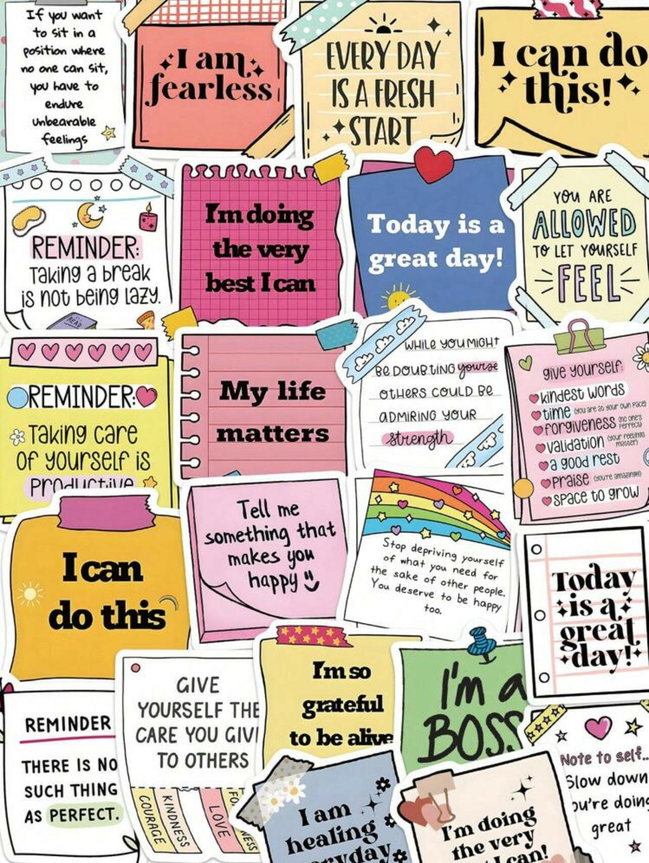 50pcs Positive Affirmation Motivation Stickers