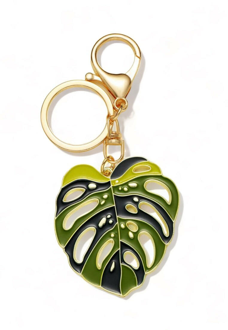 Tropical Leaf Charm Keychain