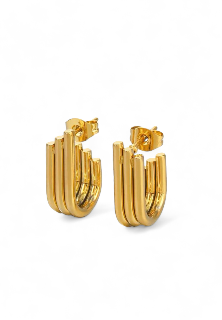 18K Gold-Plated Irregular Line Earrings