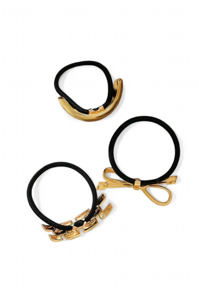 3pcs Geometric Shape Bow Hair Ties