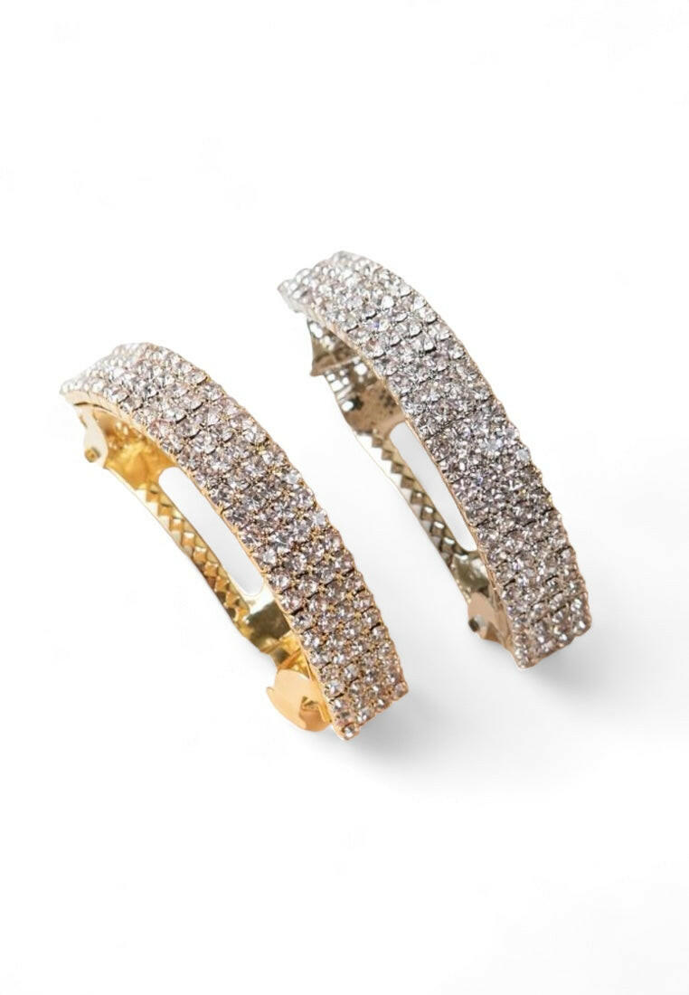 2pcs Rhinestone Decor Hair Clips