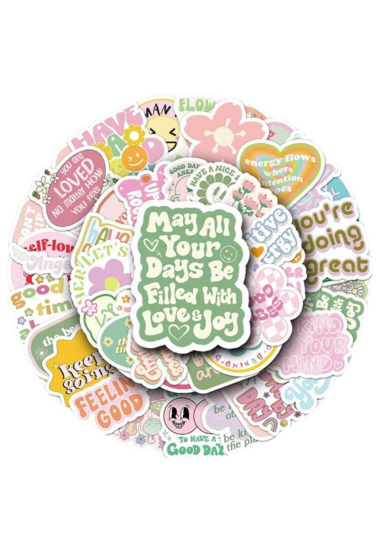 50pcs Encouraging Word Patterns Graffiti Stickers