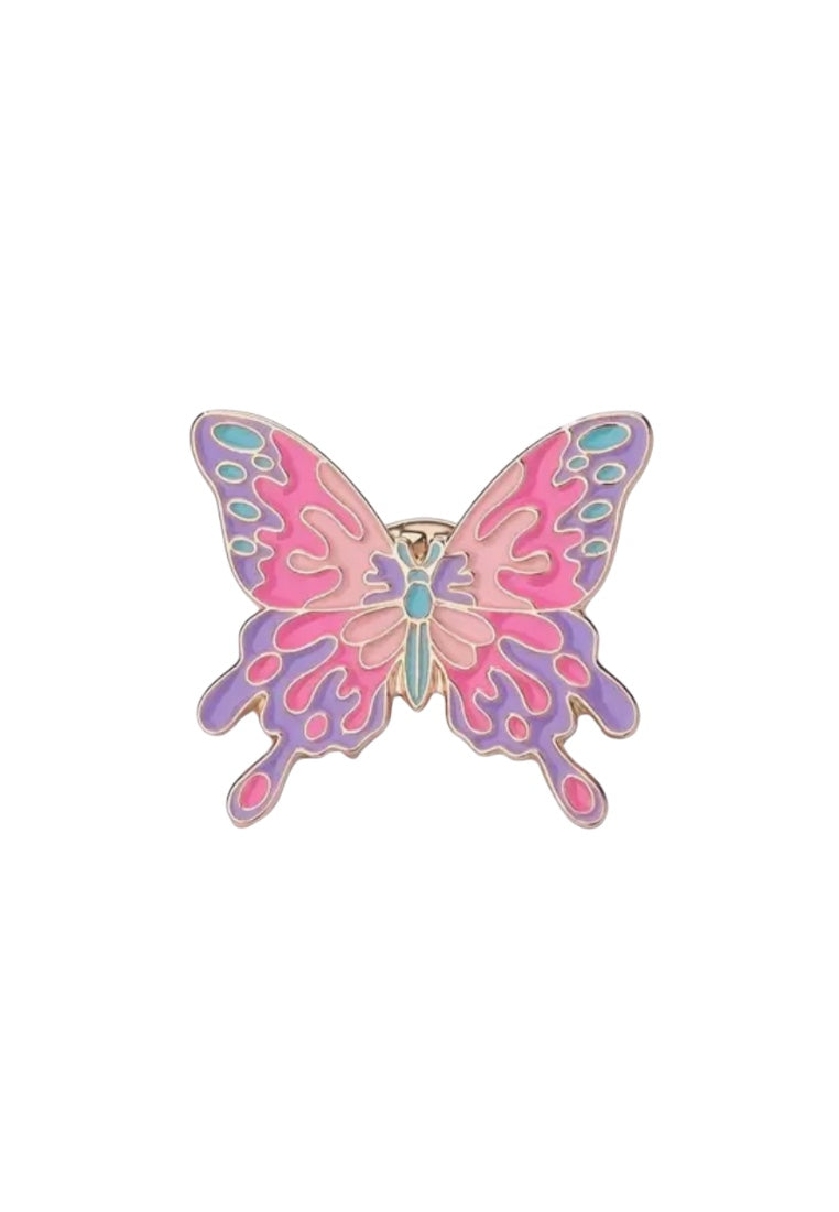 Pink & Purple Enamel Butterfly Brooch Pin