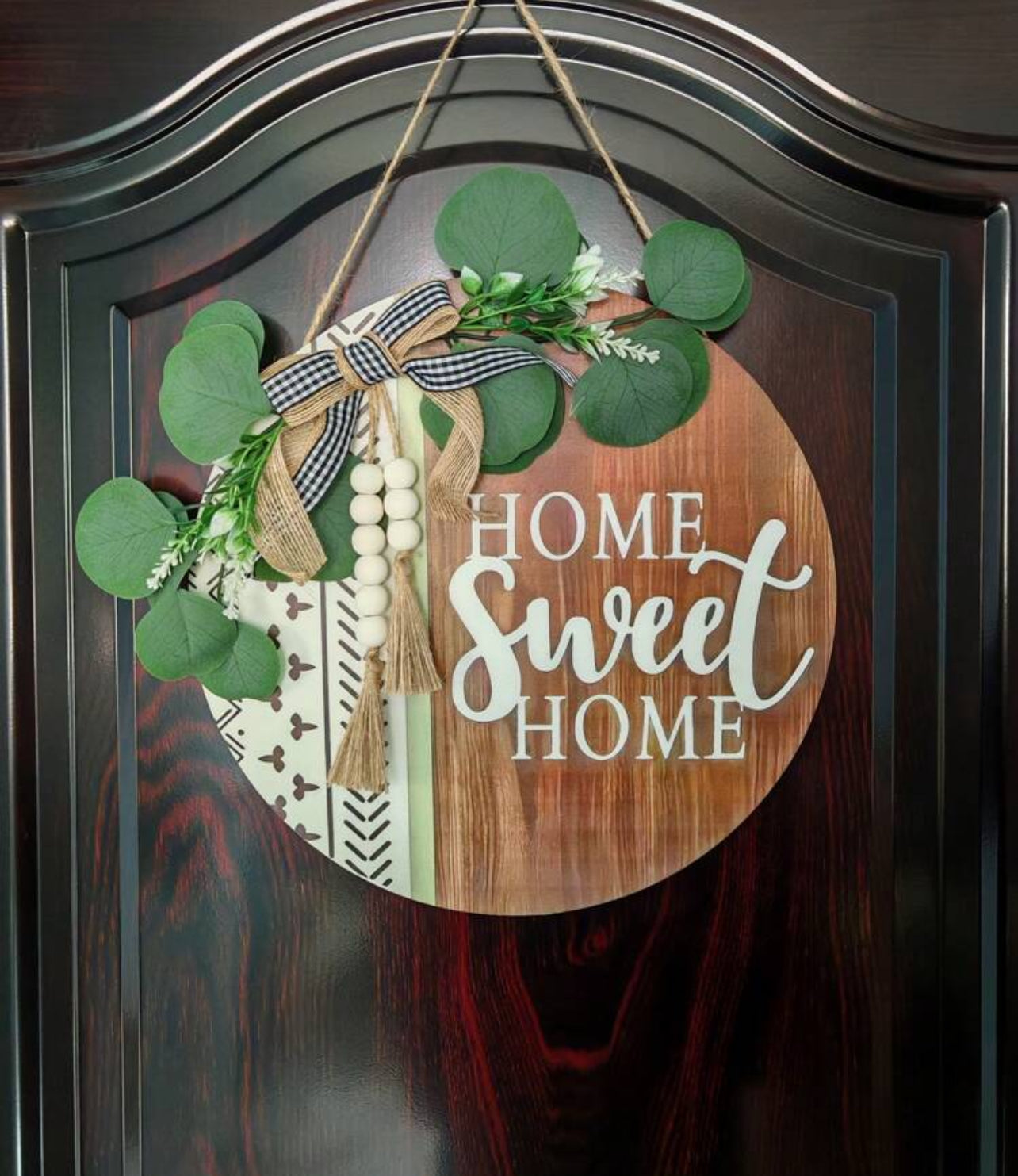 Flower Wreath Porch Welcome Sign