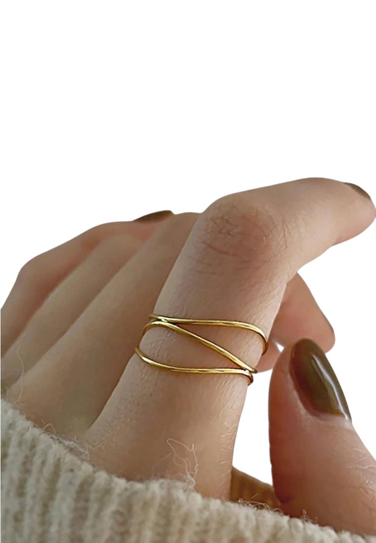 S925 Silver Three Layer Ring