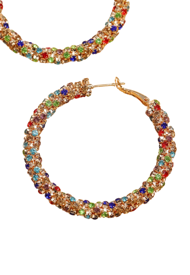 Rhinestone Hoop Earrings