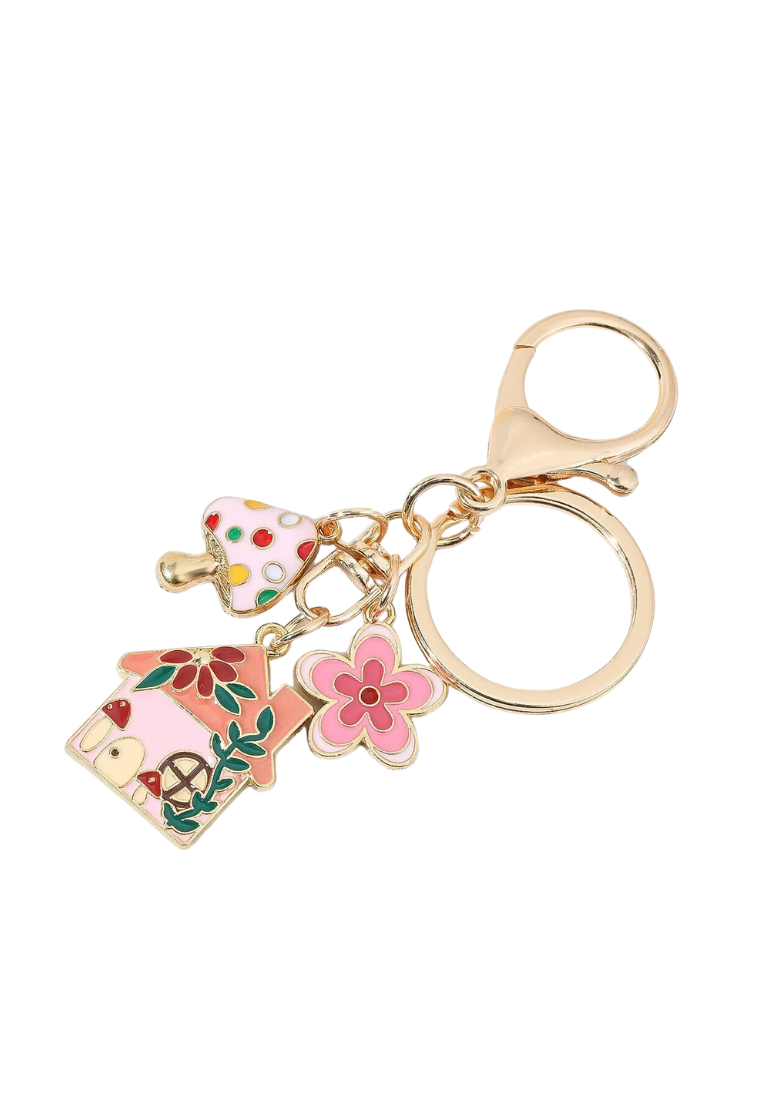 Mushroom Home Charm Keychain