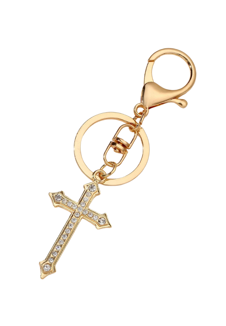 Bling Cross Design Charm Keychain