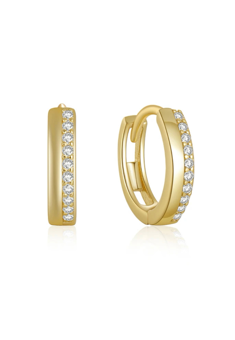 S925 Sterling Silver Half-Pave Earrings