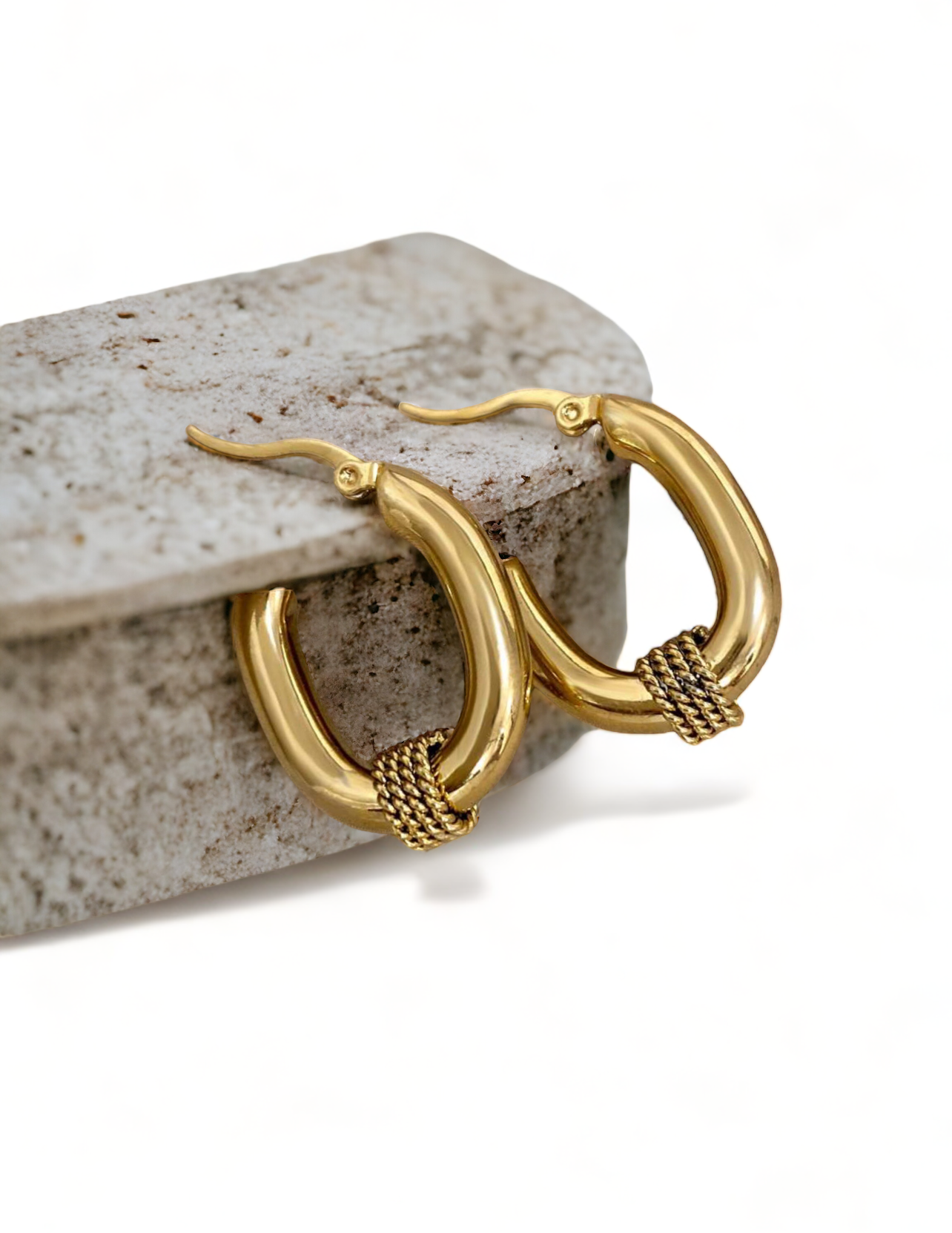 Twist Stainless Steel Hoop Earrings