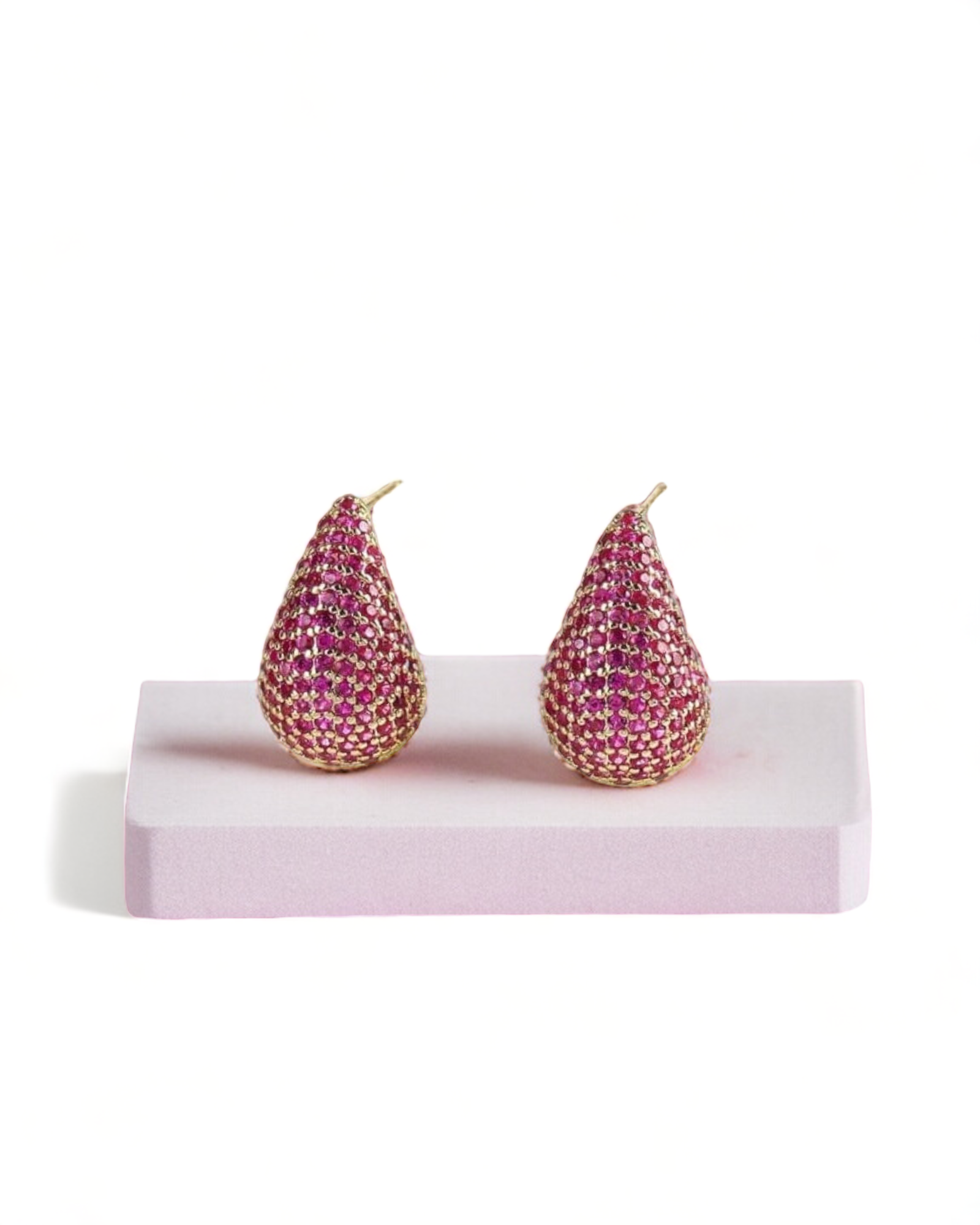 Pink Elegant & Luxurious Drop Shaped Stud Earrings