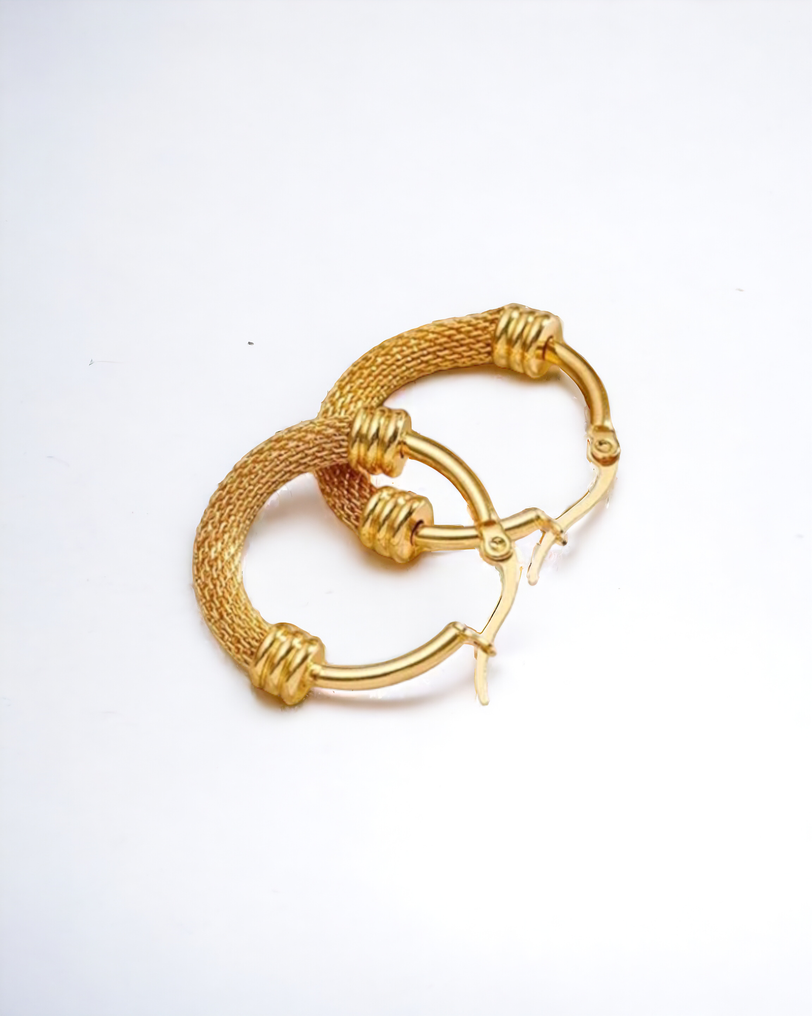 Vintage Stainless Steel Round Hoop Earrings