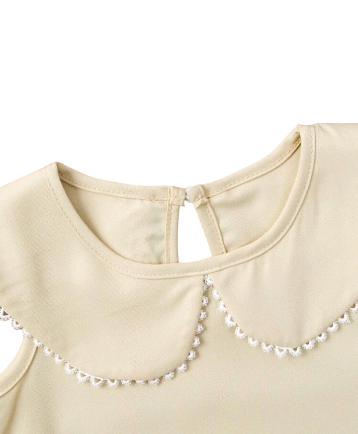 Apricot Toddler Girls Peter-pan Collar Pleated Hem Dress