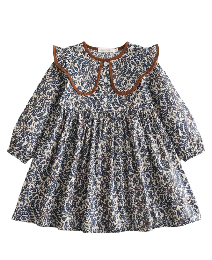 Toddler Girls Ditsy Floral Peter Pan Collar Smock Dress