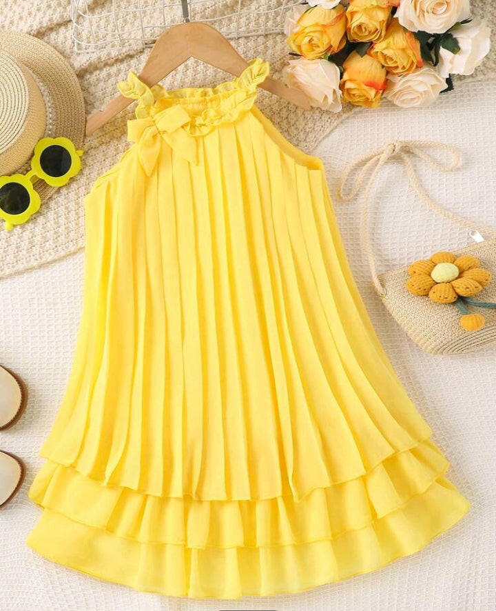 Toddler Girl's Pleated Elegant Party Princess Dress