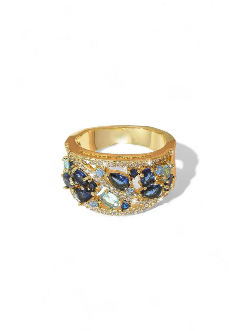 Gold Cubic Zirconia Decor Ring
