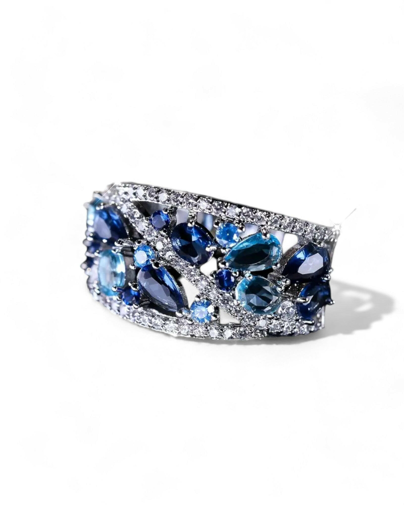 Blue Cubic Zirconia Decor Ring