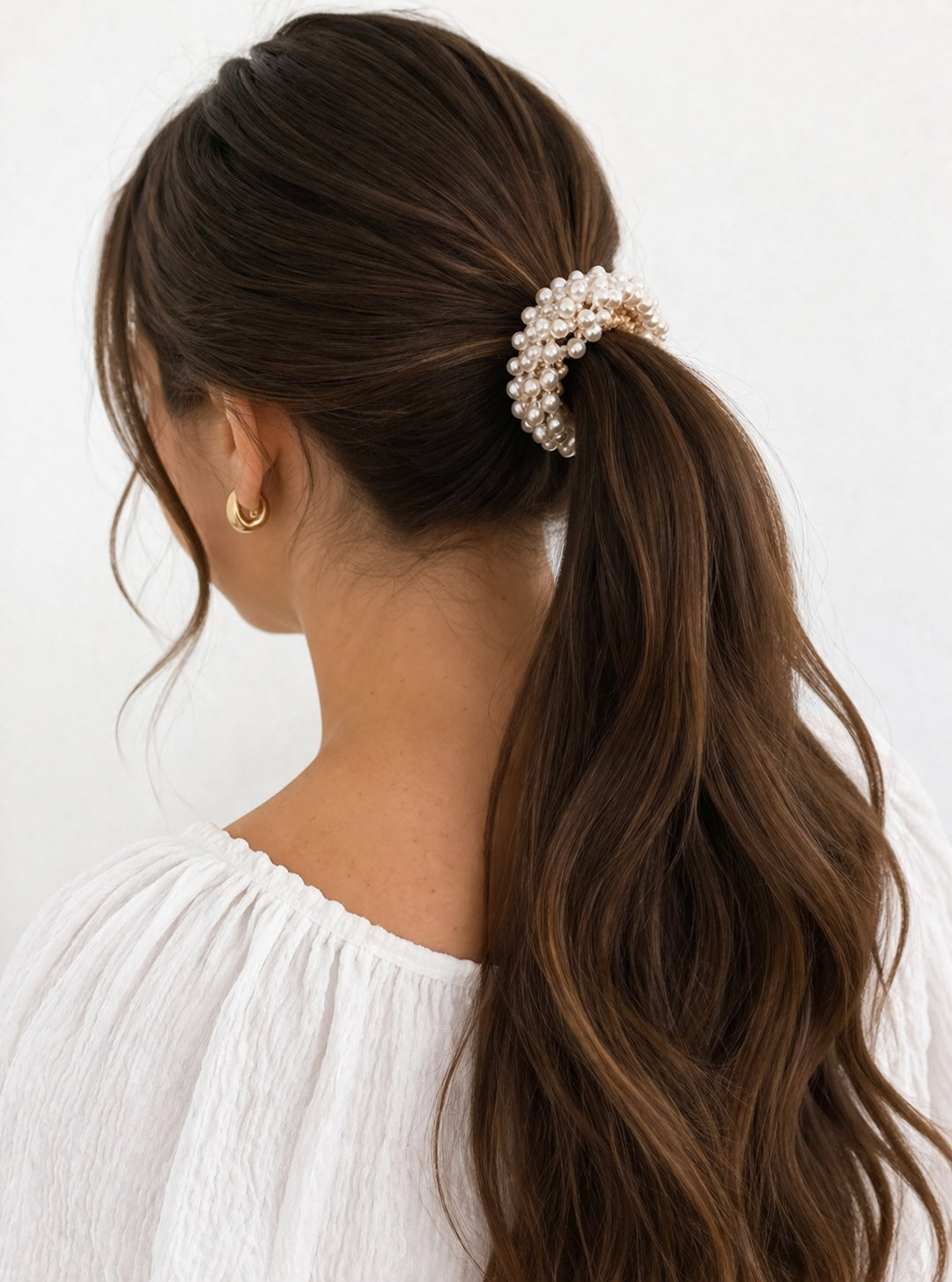 1pc Faux Pearl Decor Hair Tie