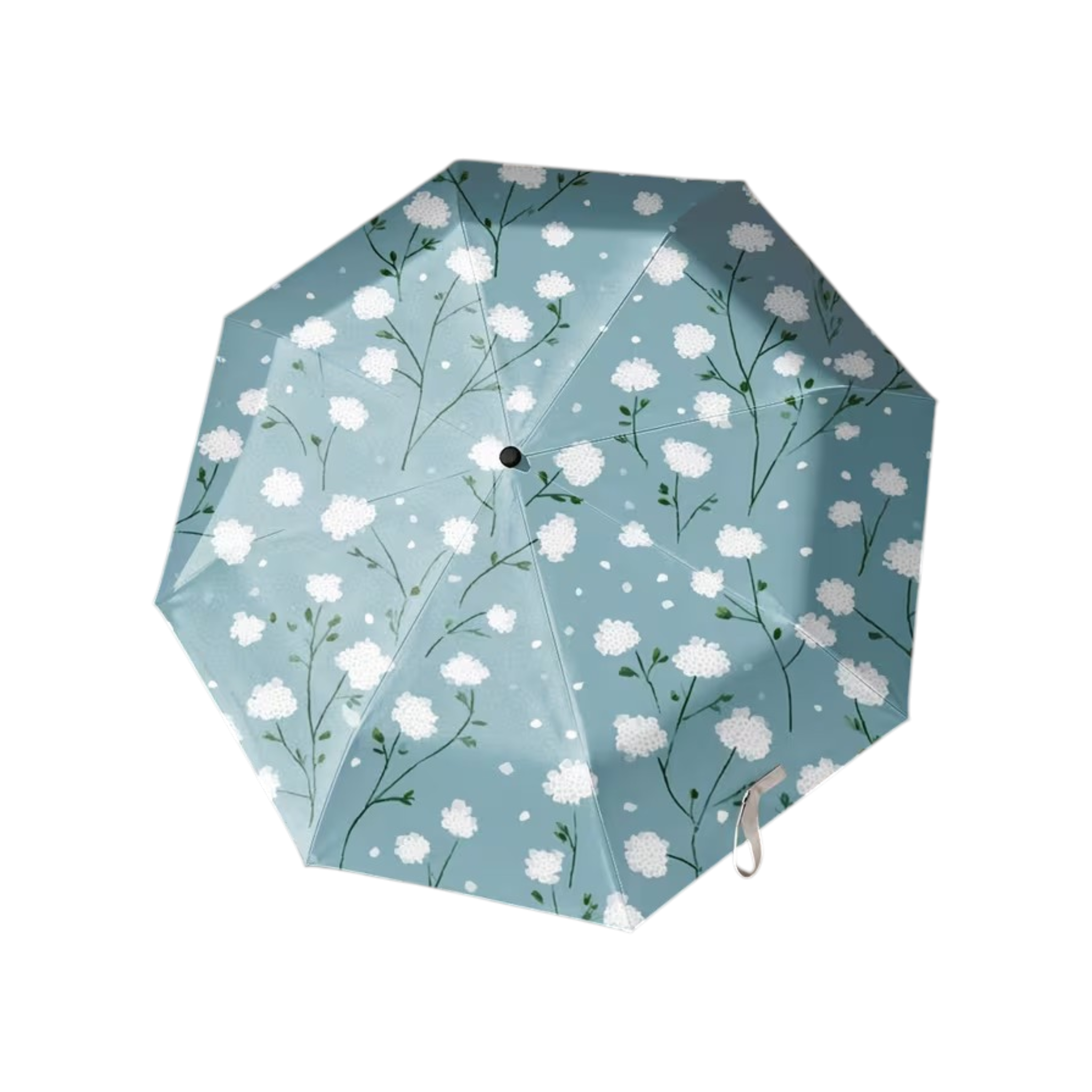 Pastel Blue Floral Umbrella
