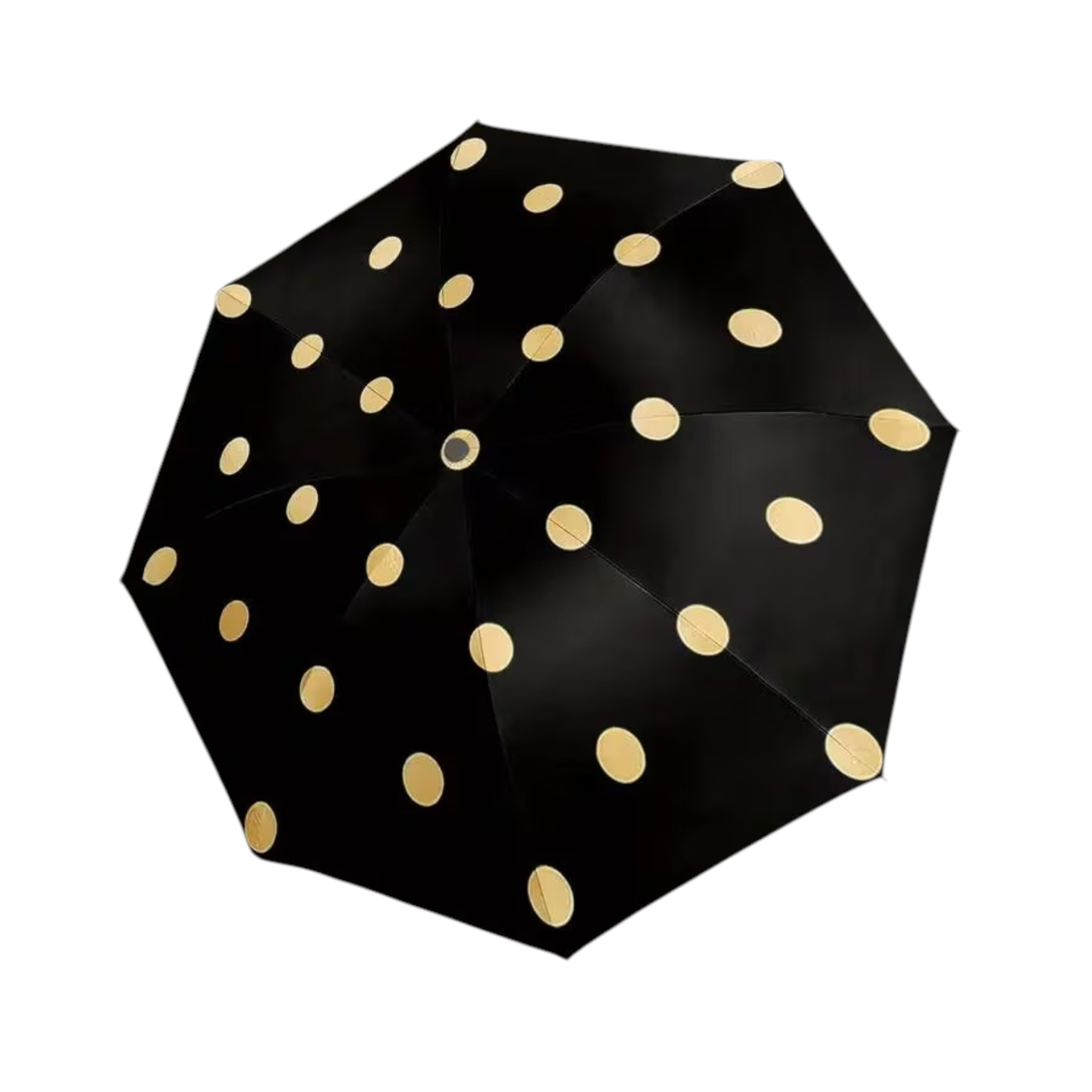 Golden Polka Umbrella