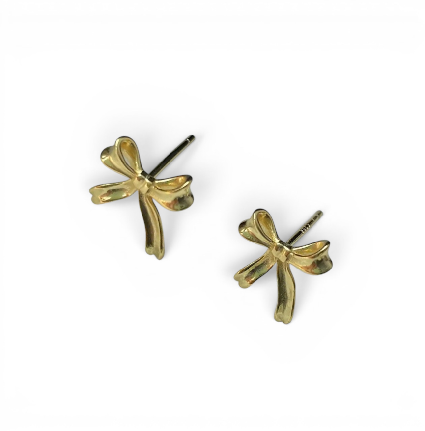 925 Sterling Silver Mini Bow Stud Earrings