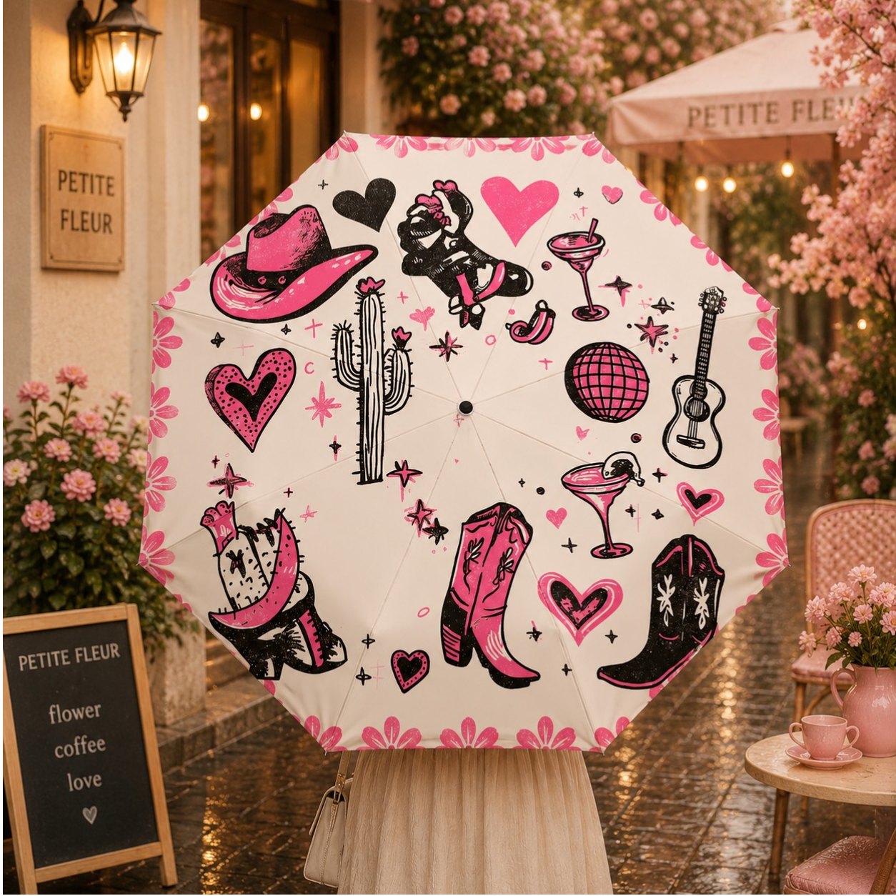 Pink Cool Western Umbrella