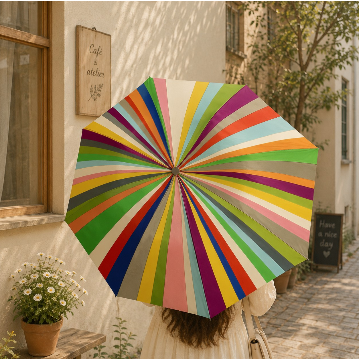 Colorful Striped Umbrella