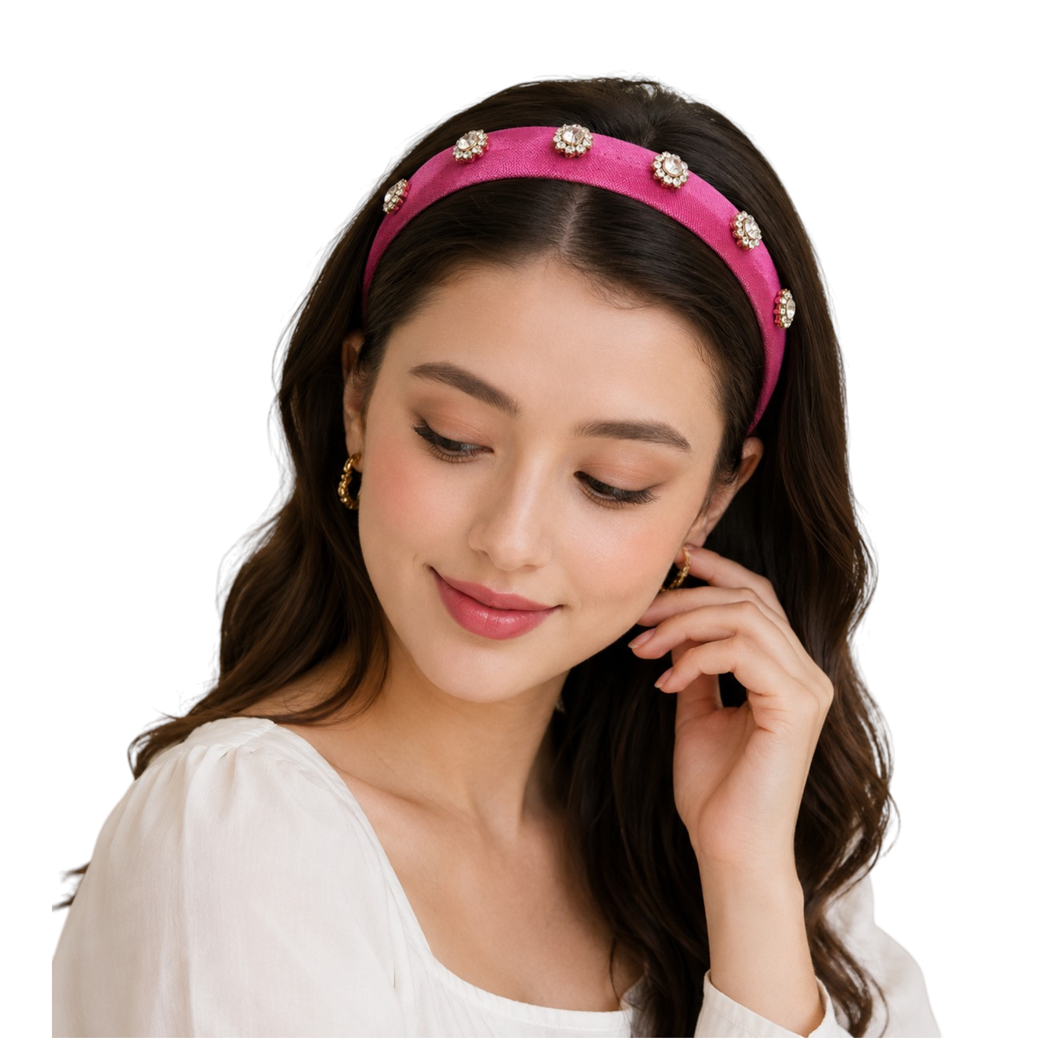Rose Red Rhinestone Headband