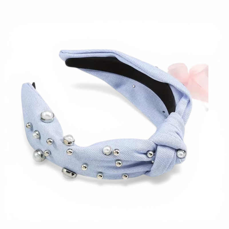 Elegant Denim Knotted Headband