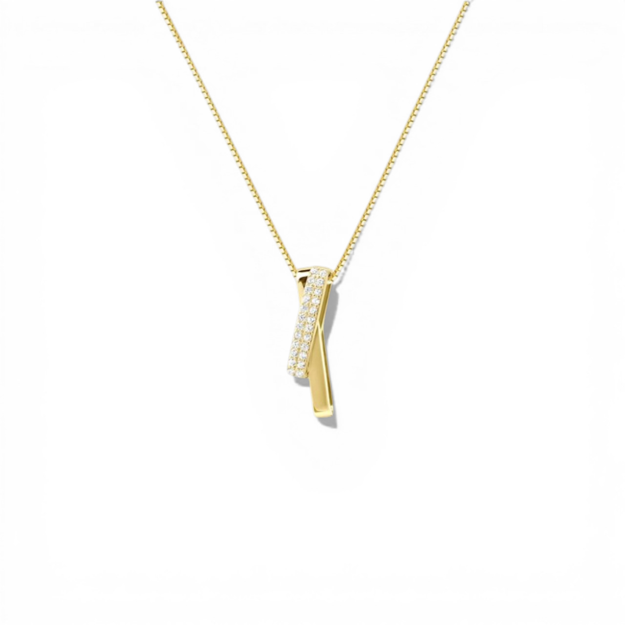 Cubic Zirconia Geometric Pendant Necklace