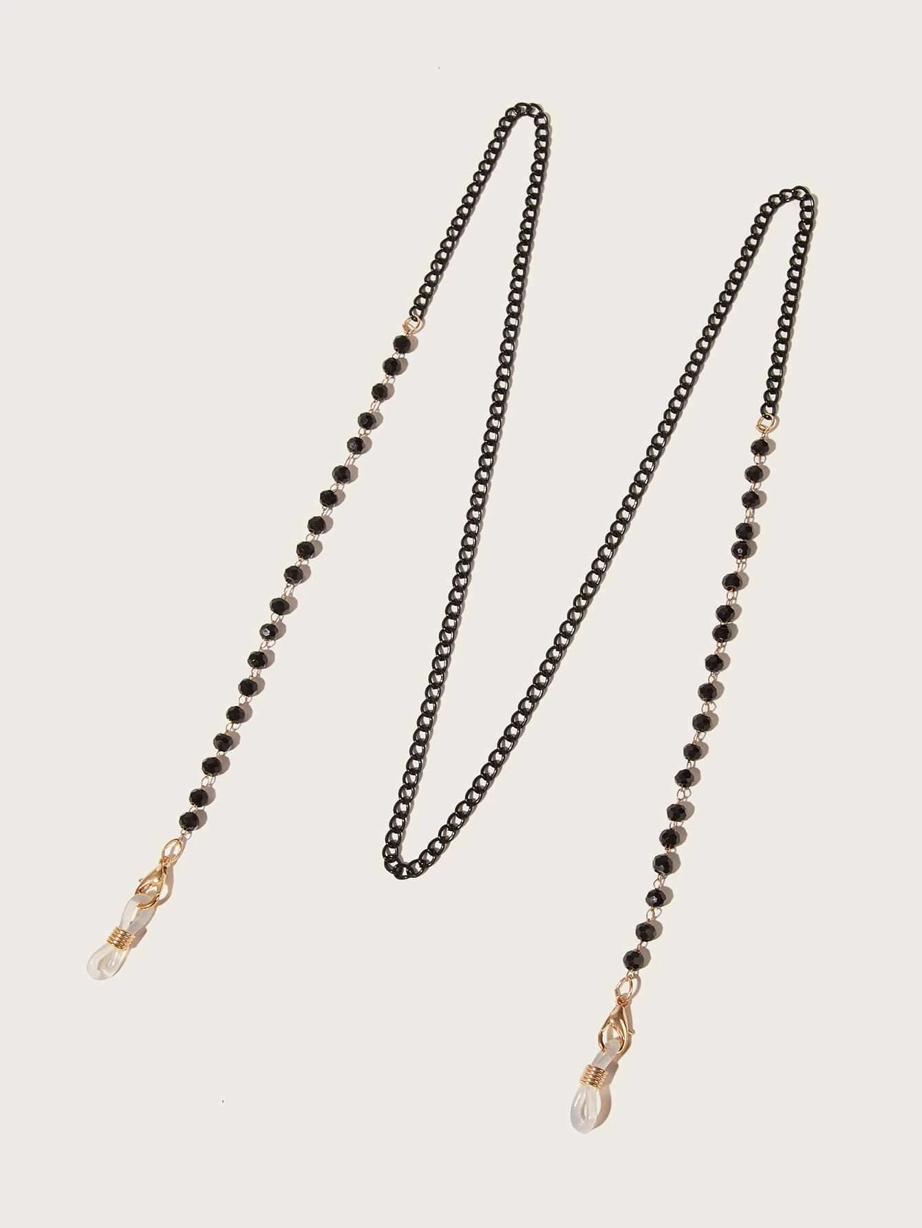 Beaded glass chain, a decorative accessory with intricate beadwork, adding a touch of sophistication and visual interest to your look.