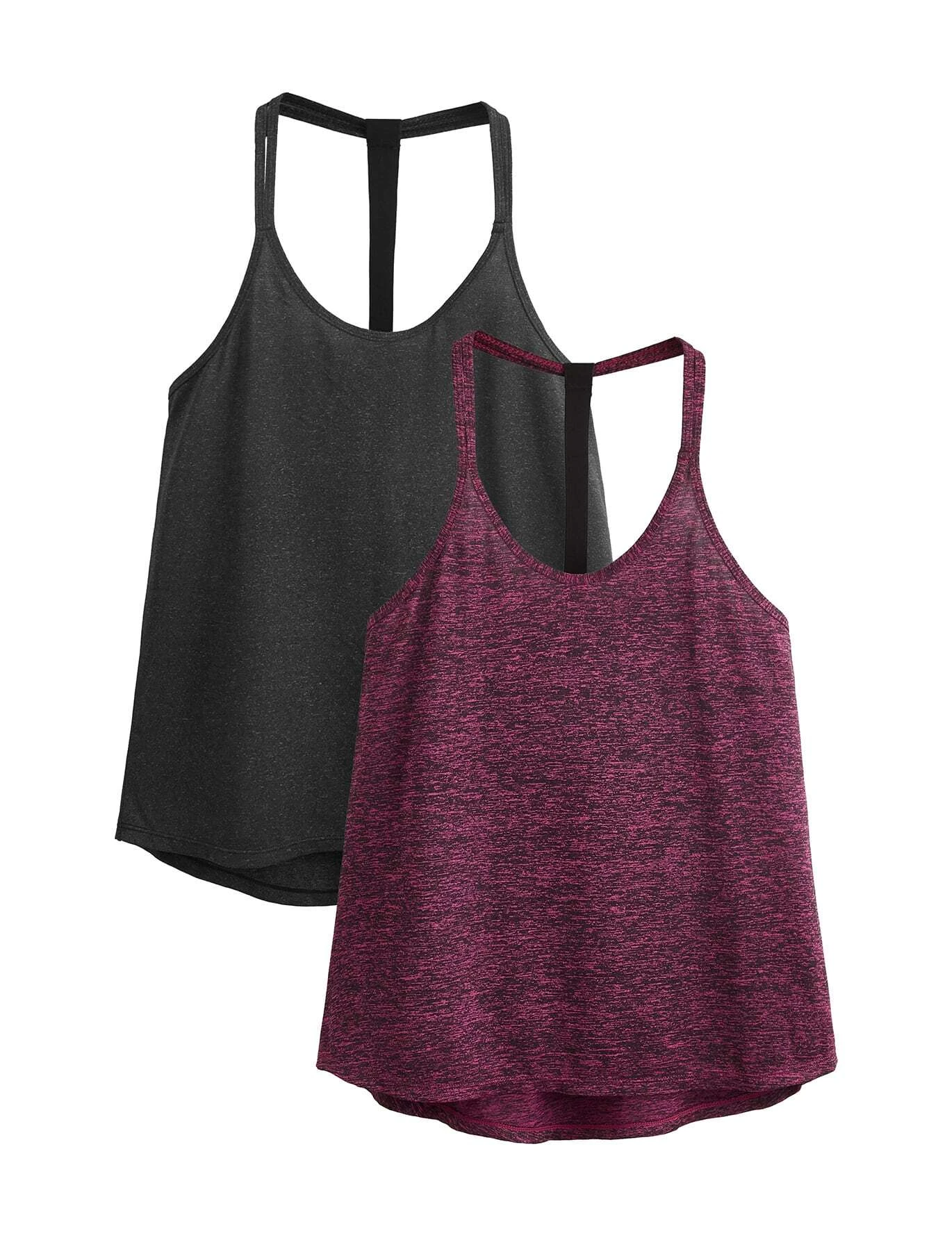 Image of a 2-piece space dye sports cami top set. The set includes a camisole-style top and a matching bottom, both featuring a space dye pattern, suitable for active and leisurely wear.
